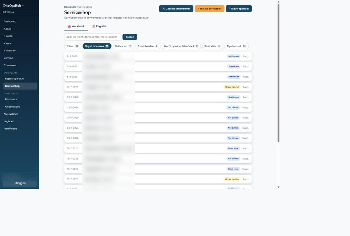 Serviceshop &mdash; Werkbank